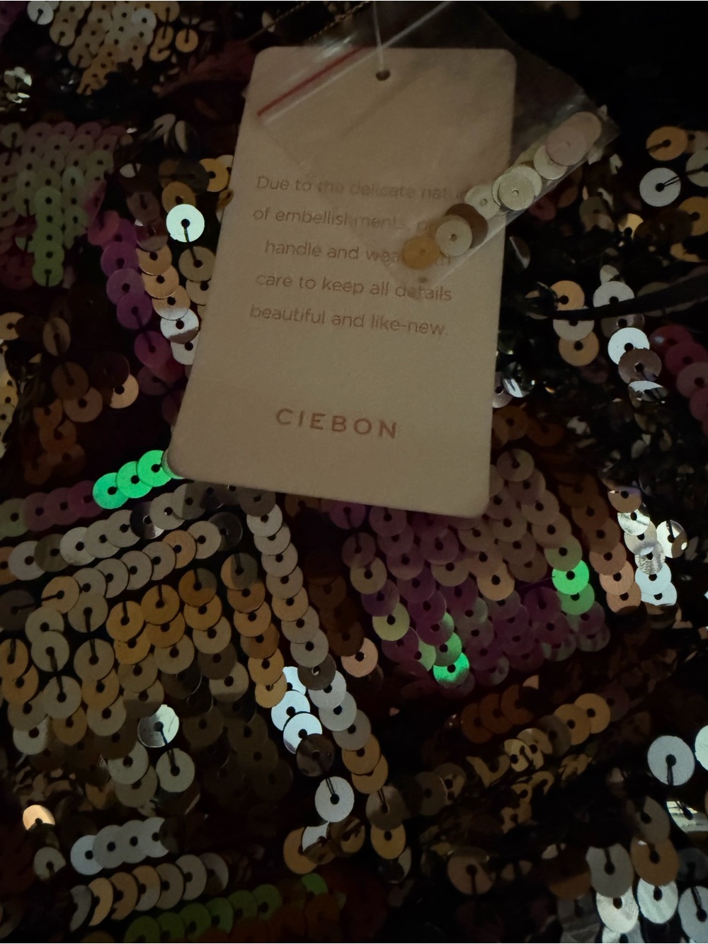 CIEBON Sequin Mini Dress in Multi-Gold